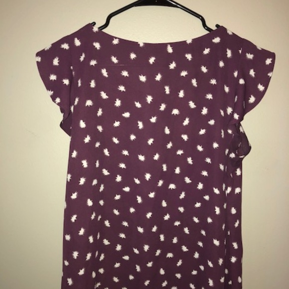 Purple Short Sleeve Loft Blouse - Picture 3 of 4